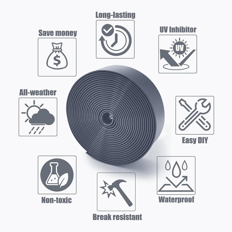 Lumpro Vinyl Straps for Patio Chair Repair Kit 2'' Wide 10 Ft Long Replacement Straps + 10 Free Rivets for Outdoor Lawn Furniture Chaise Lounge Repair (Grey) - Image 3